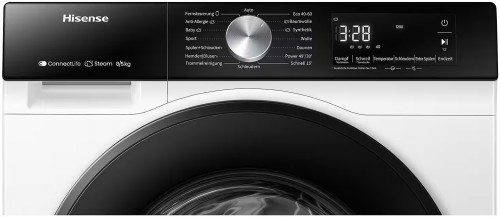 Hisense 8/5 kg, WD3S8043BW3 – Mașină de spălat rufe cu uscător Clasa A/D, Steam, Wi-Fi ConnectLife, import Germania 🇩🇪