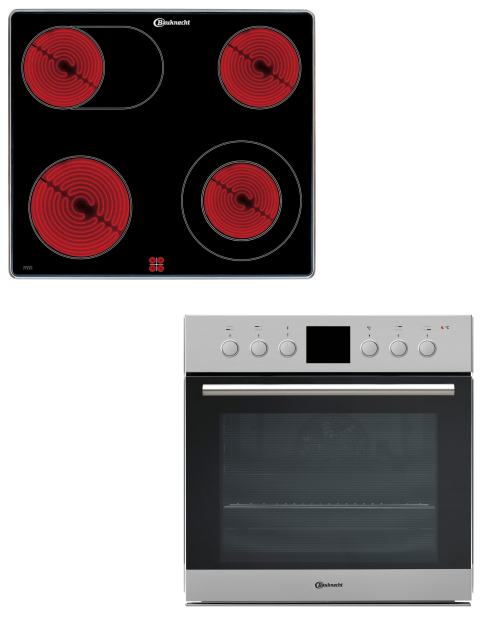 Bauknecht Set încorporabil 65L, HVR2 KH5V2 IN – Cuptor electric + plită 60cm vitroceramică Clasa A, Schott Ceran, import Germania 🇩🇪