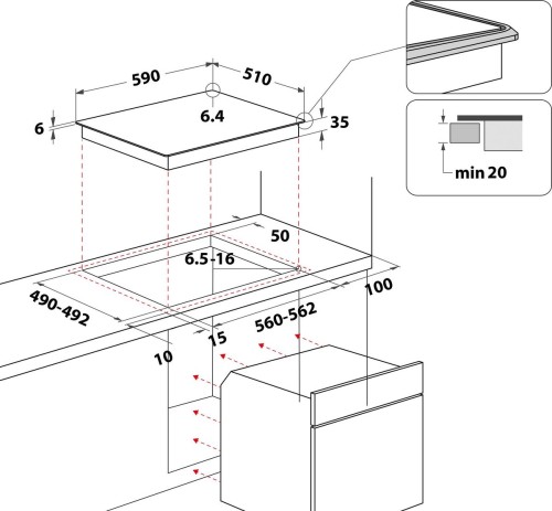 Bauknecht Set încorporabil 65L, HVR2 KH5V2 IN – Cuptor electric + plită 60cm vitroceramică Clasa A, Schott Ceran, import Germania 🇩🇪