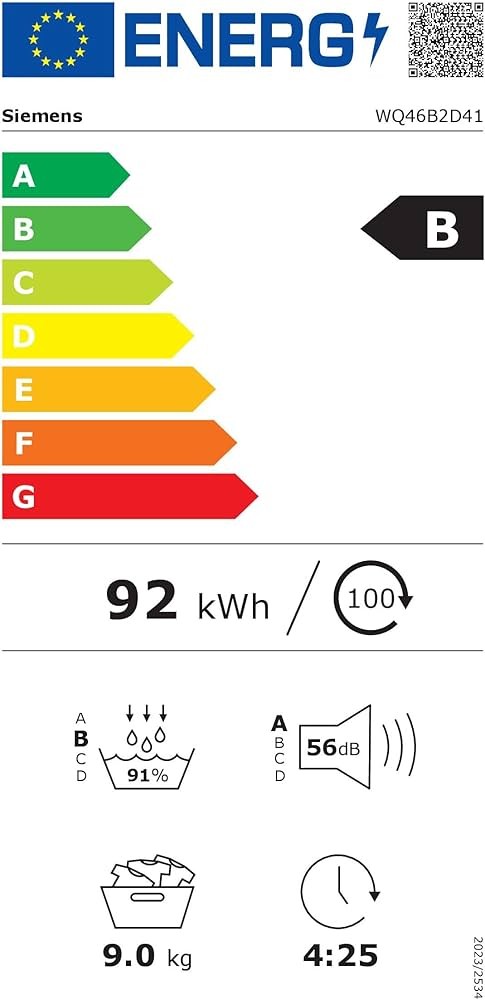 Siemens iQ700 9 kg WQ46B2D41 – Uscător cu pompă de căldură, Clasa B, import Germania 🇩🇪