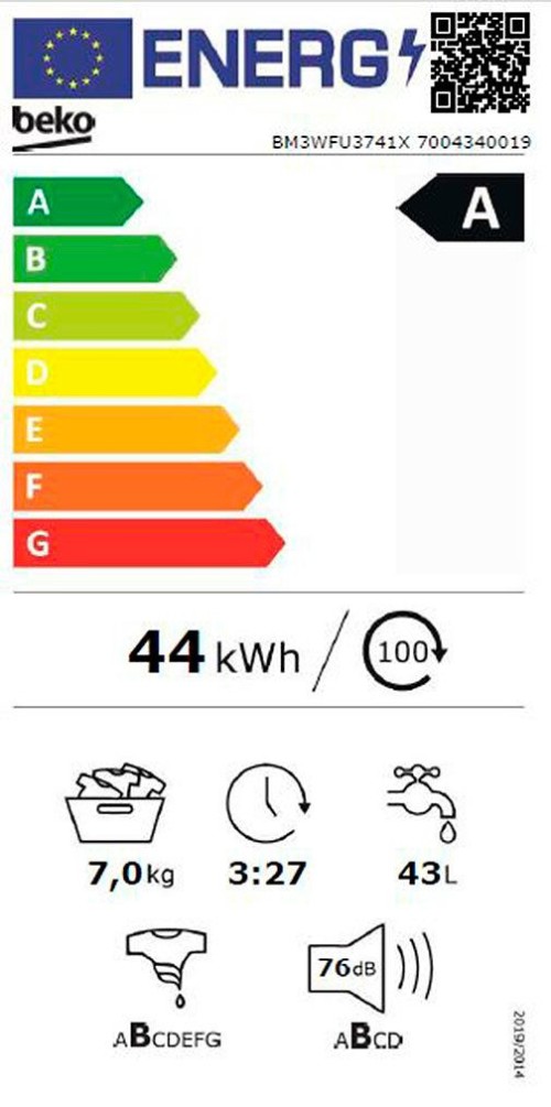 Beko 7 kg BM3WFU3741X – Mașină de spălat rufe, Clasa A, 1400 rpm, import Germania 🇩🇪
