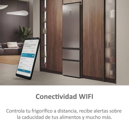 Haier 414 L, HTW7620ANMG – Combină frigorifică Total No Frost, Clasa A, Wi-Fi, import Germania 🇩🇪