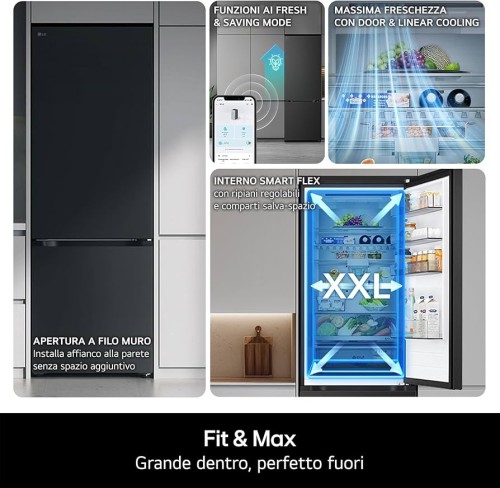 LG 375L, GBBS726AMB – Combină frigorifică Total No Frost, Clasa A, Wi-Fi ThinQ, import Germania 🇩🇪