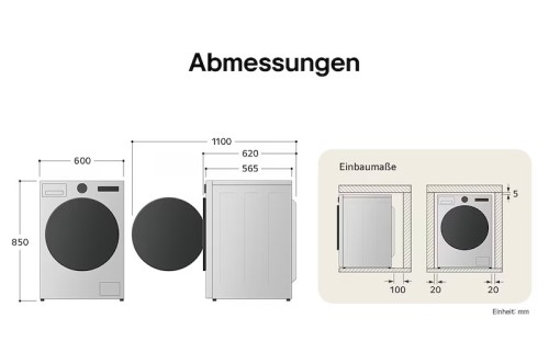LG 11 kg F6WR701YB – Mașină de spălat rufe, Clasa A, AI DD™, Steam™, Wi-Fi ThinQ, import Germania 🇩🇪