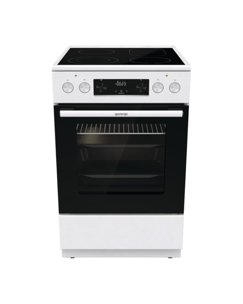 Gorenje 70 L GECS5C60WPA – Aragaz electric cu plită vitroceramică Clasa A, AirFry, AquaClean, GentleClose, import Germania 🇩🇪