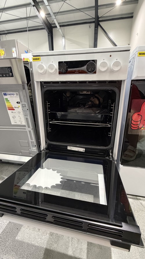 Gorenje 70 L GECS5C60WPA – Aragaz electric cu plită vitroceramică Clasa A, AirFry, AquaClean, GentleClose, import Germania 🇩🇪