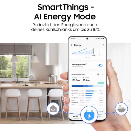 Samsung 387 L, RB38C607AB1 – Combină frigorifică Clasa A, Twin Cooling+, SmartThings Wi-Fi, import Germania 🇩🇪