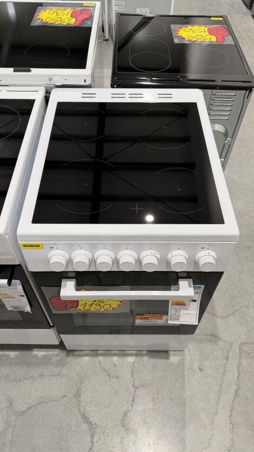 Beko 55 L FSM57100GW – Aragaz electric cu plită vitroceramică Clasa A, monofazic/trifazic, import Germania 🇩🇪