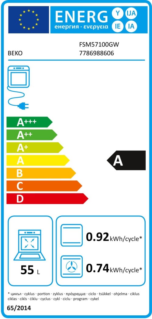 Beko 55 L FSM57100GW – Aragaz electric cu plită vitroceramică Clasa A, monofazic/trifazic, import Germania 🇩🇪