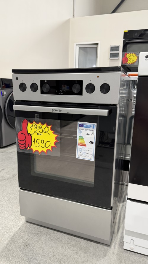 Gorenje 70 L GECS5C70SPAOT – Aragaz electric cu plită vitroceramică Clasa A, AirFry, AquaClean, monofazic/trifazic, import Germania 🇩🇪