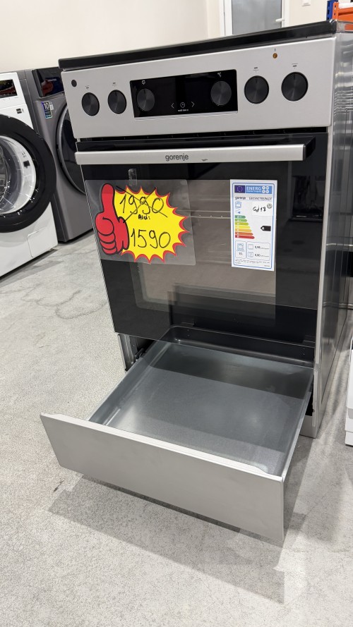 Gorenje 70 L GECS5C70SPAOT – Aragaz electric cu plită vitroceramică Clasa A, AirFry, AquaClean, monofazic/trifazic, import Germania 🇩🇪