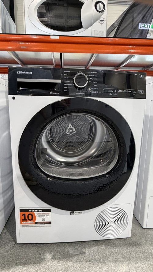 Bauknecht 8 KG TR Super Eco 8C – Uscător de rufe cu pompă de căldură Clasa C, Wi-Fi HomeWhiz, import Germania 🇩🇪