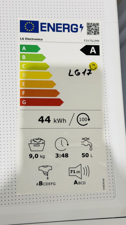 LG 9 kg, F2V7SLIM9 – Mașină de spălat rufe Clasa A, AI DD, TurboWash 39, Steam, ThinQ Wi-Fi, Slim, import Germania 🇩🇪