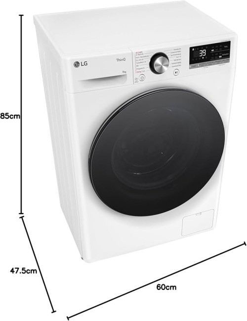 LG 9 kg, F2V7SLIM9 – Mașină de spălat rufe Clasa A, AI DD, TurboWash 39, Steam, ThinQ Wi-Fi, Slim, import Germania 🇩🇪