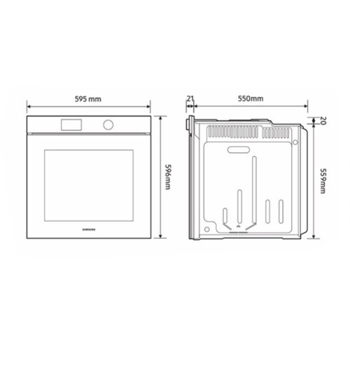 Samsung 76 L, NV7B41403BS/U5 – Cuptor încorporabil Clasa A+, SmartThings Wi-Fi, Natural Steam, import Germania 🇩🇪