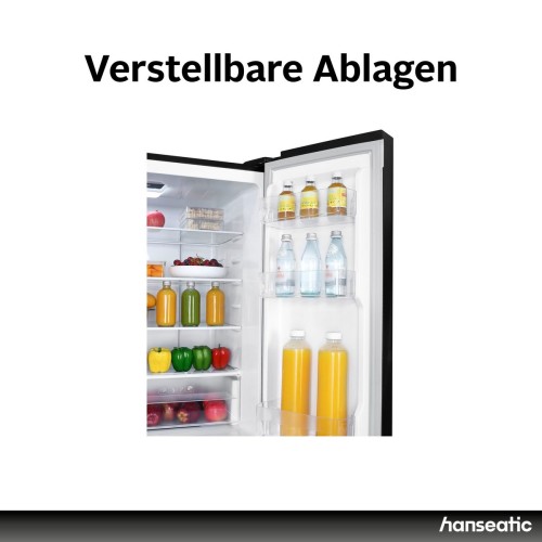 Hanseatic 419 L, HCDB18080DWDBI – Frigider French Door Clasa D, No Frost, dozator de apă, import Germania 🇩🇪