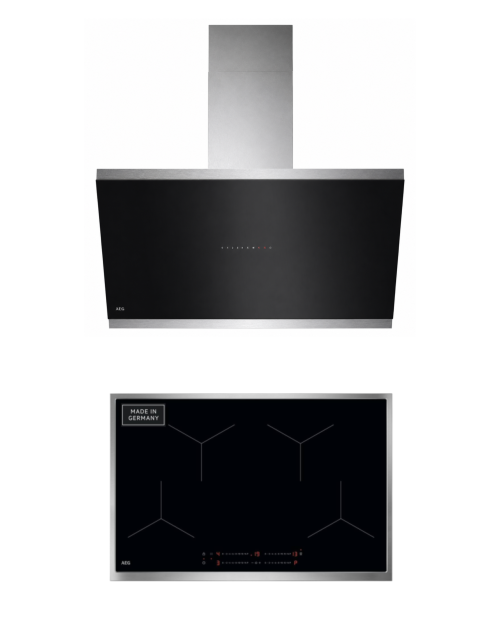 AEG 77 cm TOB4IA0FXB + 90 cm GV77D91SL – Set premium plită cu inducție + hotă Clasa A+, Import Germania 🇩🇪