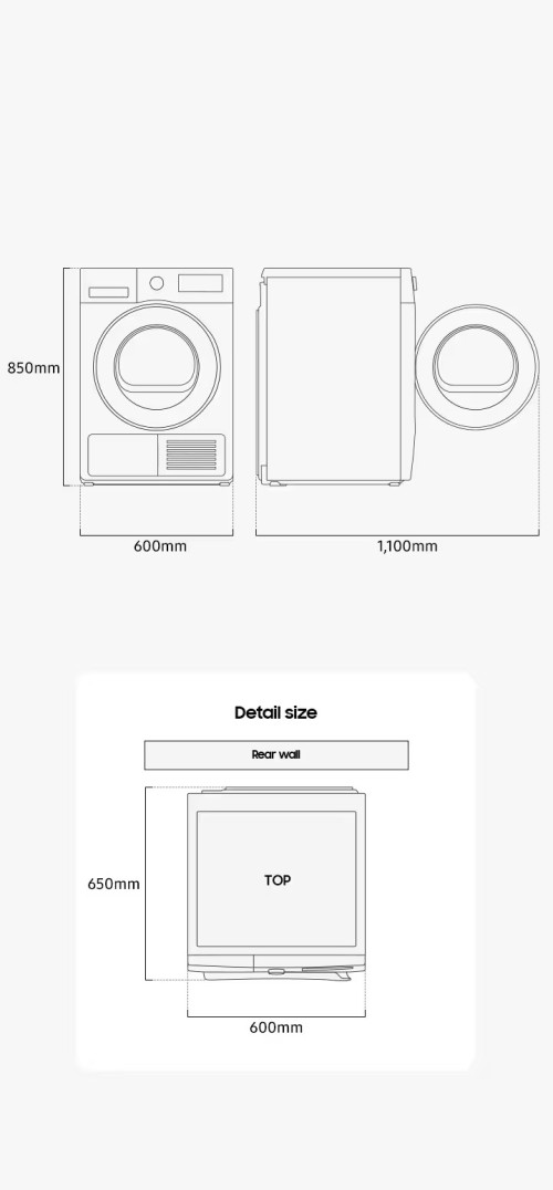 Samsung 9 kg, DV9D5-CW – Uscător de rufe Clasa C, pompă de căldură, SmartThings Wi-Fi, import Germania 🇩🇪