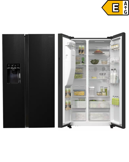 Hisense 566L, RSIM535AFE – Frigider Side by Side Clasa E, dozator apă și gheață, No Frost, import Germania 🇩🇪