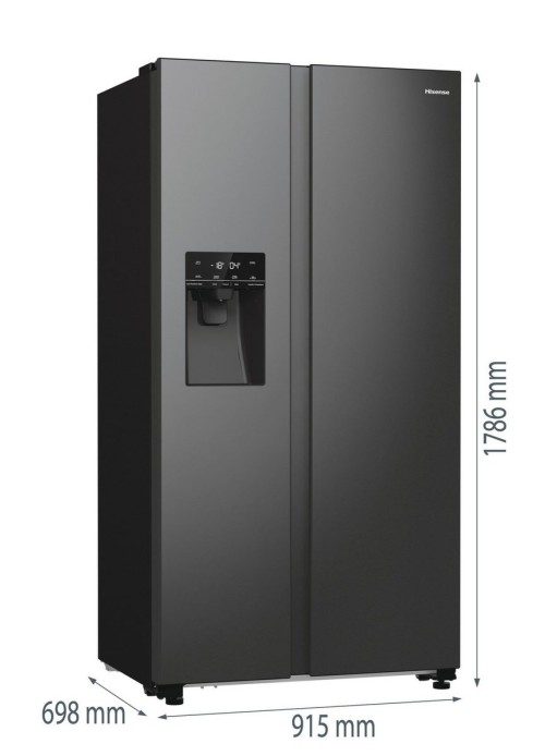 Hisense 566L, RSIM535AFE – Frigider Side by Side Clasa E, dozator apă și gheață, No Frost, import Germania 🇩🇪