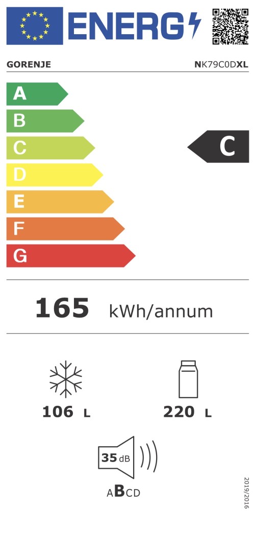 Gorenje 326L NK79C0DXL – Combină frigorifică Clasa C, NoFrost Plus, Inverter, import Germania 🇩🇪