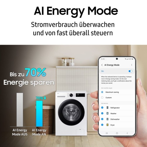 Samsung 10 kg, WW1EFG5U34AE – Mașină de spălat rufe Clasa A, AI Ecobubble™, SmartThings Wi-Fi, import Germania 🇩🇪