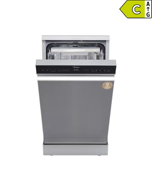 Midea 10 seturi MDWEF1034DSS-WE – Mașină de spălat vase independentă 45 cm, Clasa C, Wi-Fi, ActiveOpen Dry, import Germania 🇩🇪
