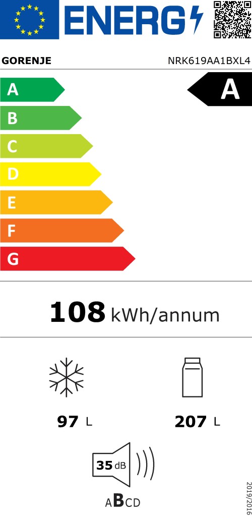 GORENJE 304 L NRK619AA1BXL4 – Combină frigorifică Clasa A, Total No Frost, Black Inox, import Germania 🇩🇪
