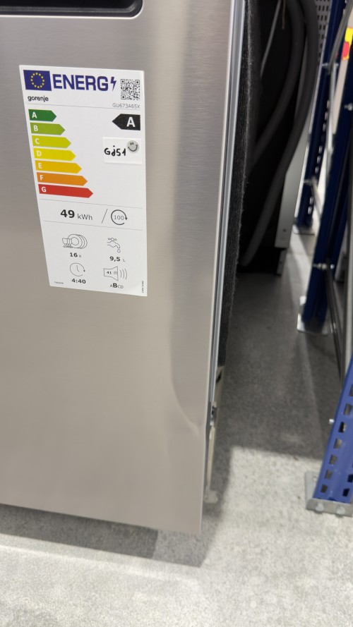Gorenje 16 seturi GU673A65X – Mașină de spălat vase încorporabilă Clasa A, ConnectLife, import Germania 🇩🇪