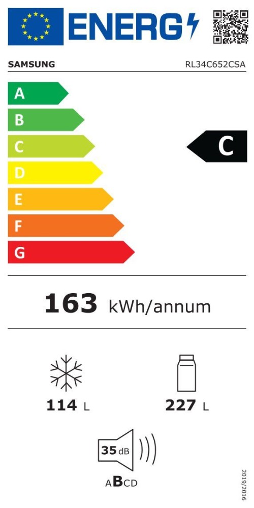 Samsung 341L RL34C652CSA – Combină frigorifică – Clasa C – Dozator apă – SmartThings – Import Germania 🇩🇪