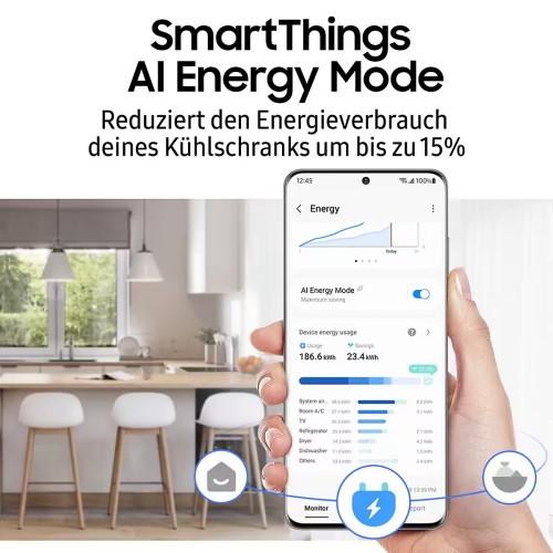Samsung 341L RL34C652CSA – Combină frigorifică – Clasa C – Dozator apă – SmartThings – Import Germania 🇩🇪
