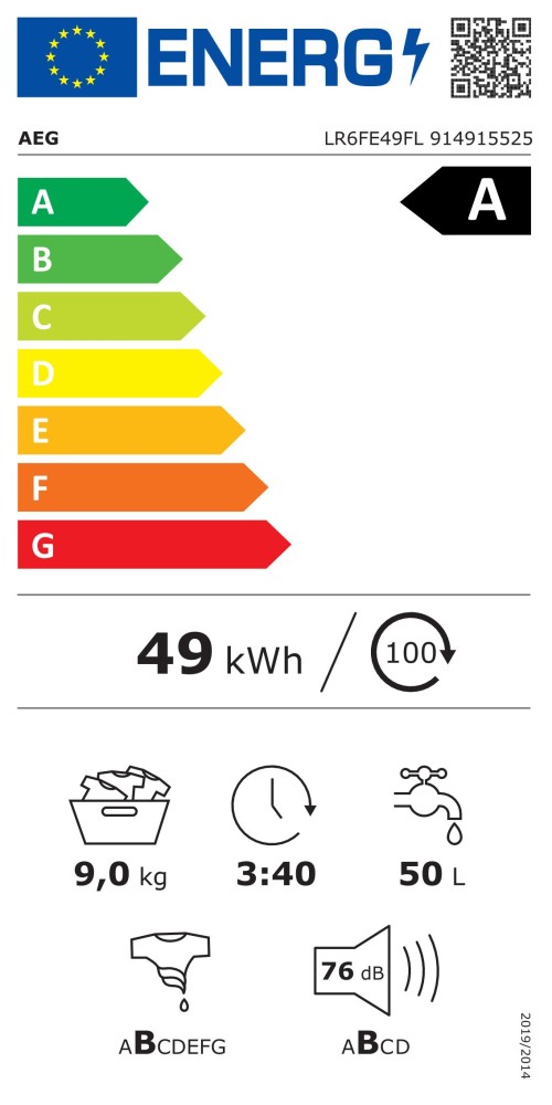 AEG 9 KG, 6000 Series MaxWash45 LR6FE49FL – Mașină de spălat rufe – Clasa A – Import Germania 🇩🇪