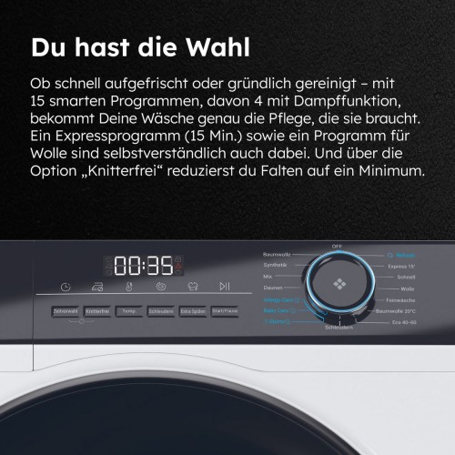 Haier 7 KG HW70-B14929 – Mașină de spălat rufe Clasa A, Direct Motion, Steam Refresh, Import Germania 🇩🇪