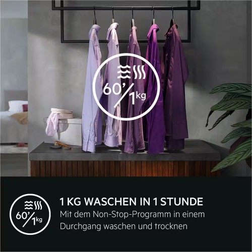 AEG 9 kg / 5 kg LWR859WT – Mașină de spălat cu uscător Clasa A/D, ProSteam, ProSense, import Germania 🇩🇪