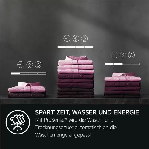 AEG 9 kg / 5 kg LWR859WT – Mașină de spălat cu uscător Clasa A/D, ProSteam, ProSense, import Germania 🇩🇪