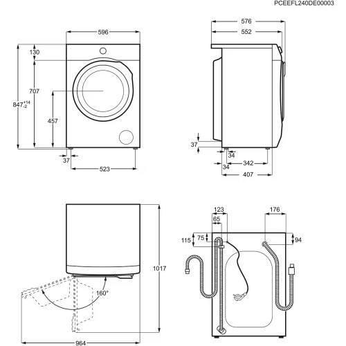 AEG 9 kg / 5 kg LWR859WT – Mașină de spălat cu uscător Clasa A/D, ProSteam, ProSense, import Germania 🇩🇪