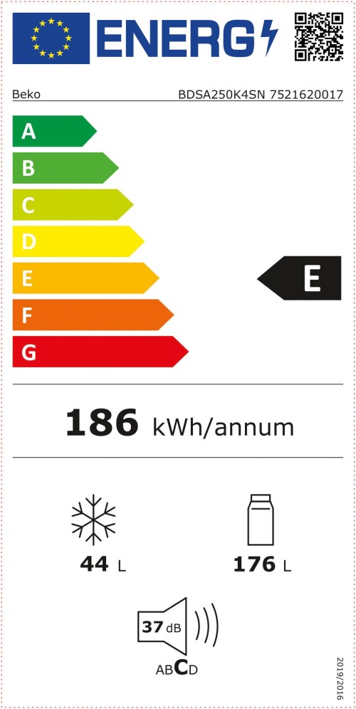 Beko 220 L BDSA250K4SN – Combina frigorifica încorporabil Clasa E, MinFrost®, import Germania 🇩🇪
