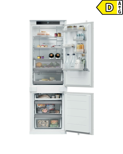 Haier 251 L, HBQW5518D – Combină frigorifică încorporabilă Clasa D, Total No Frost, Wi-Fi hOn, import Germania 🇩🇪