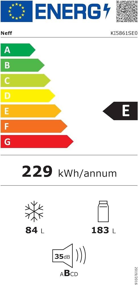 Neff 267 L, KI5861SE0 – Combină frigorifică încorporabilă Clasa E, Low Frost, Made in Germany 🇩🇪