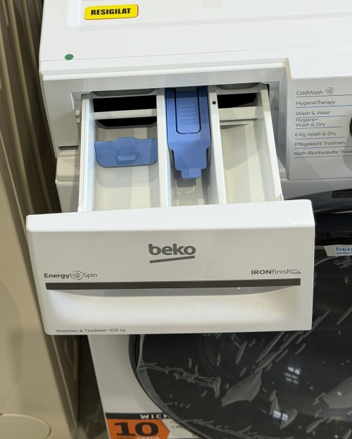 Beko 10/6 KG, BDFT4104A20C – Mașină de spălat cu uscător Clasa A/C, SteamCure, IronFinish, import Germania 🇩🇪
