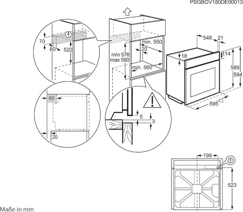 AEG 72L, NBU5P40SK – Cuptor încorporabil Clasa A++, autocurățare pirolitică, fabricat în Italia 🇮🇹