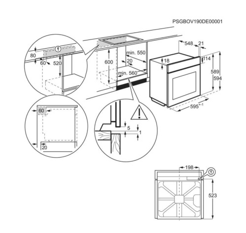 AEG 72L, OU5PB40SM – Cuptor încorporabil Clasa A++, autocurățare pirolitică, fabricat în Italia 🇮🇹