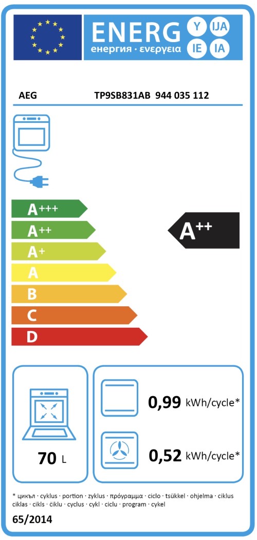 AEG 70 L TP9SB831AB – Cuptor încorporabil SteamPro, gătire cu abur, AirFry Plus, Steamify®, AI TasteAssist, Wi-Fi, sondă de temperatură și funcție Sous-Vide, Clasa A++, import Germania 🇩🇪