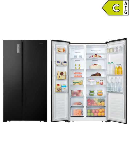 Hisense 519 L MS91518FC – Combina frigorifica Side by Side Clasa C, compresor Inverter, Total No Frost, import Germania 🇩🇪