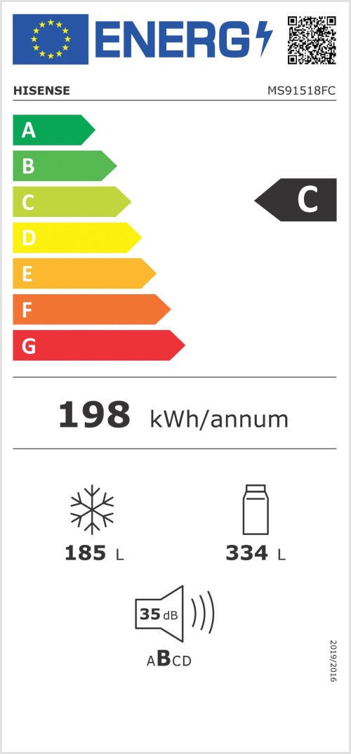 Hisense 519 L MS91518FC – Combina frigorifica Side by Side Clasa C, compresor Inverter, Total No Frost, import Germania 🇩🇪