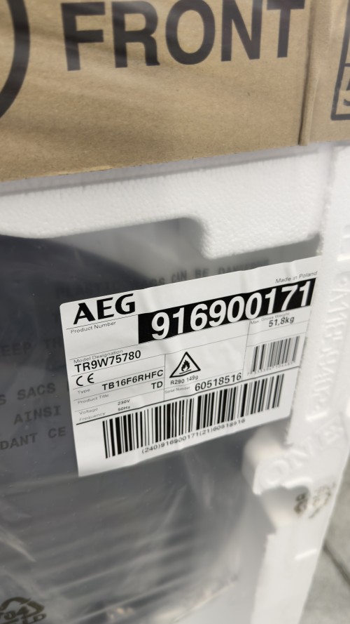 AEG 8 KG, TR9W75780 (916900171) – Uscător de rufe Clasa B, pompă de căldură, Wi-Fi, import Germania 🇩🇪