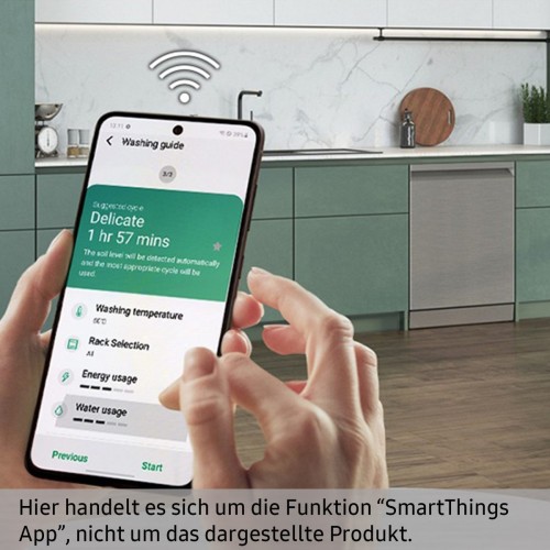 Samsung 14seturi, DW60BG750USLET – mașină de spălat vase incorporabile sub blat 60 cm, SmartThings Wi-Fi, Auto Open Door, WaterJet Clean, sertar pentru tacâmuri