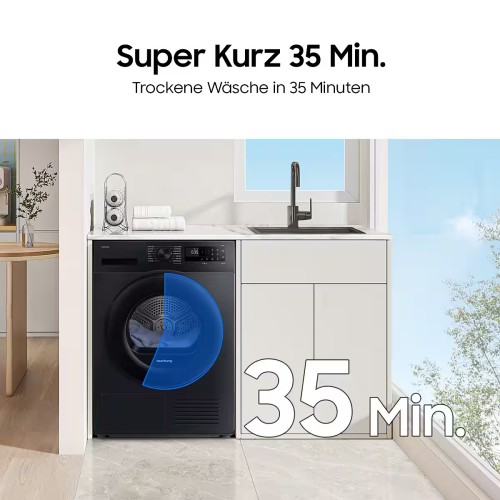 Samsung 9 kg, DV9D5-CW – Uscător rufe Clasa C, pompă de căldură, Wi-Fi SmartThings, OptimalDry, import Germania 🇩🇪