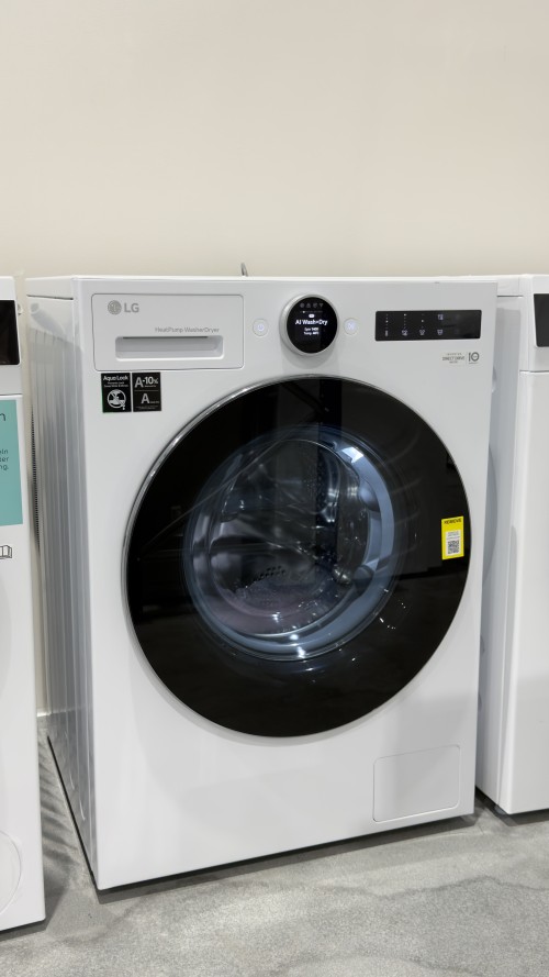 LG 9/6 kg HPWD096C – Mașină de spălat cu uscător cu pompă de căldură, Clasa A/A, AI Wash+Dry, Direct Drive, import Germania 🇩🇪
