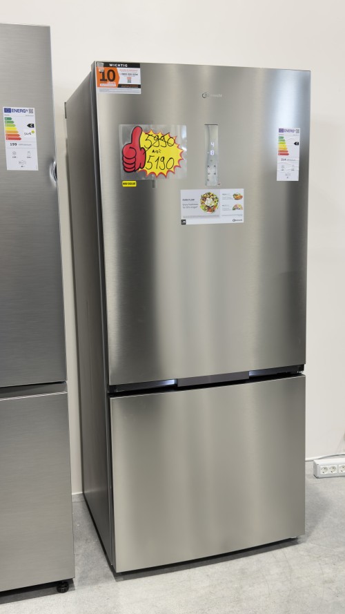 Bauknecht 615L KGDNF 83XLC IN – Combină frigorifică Clasa C, Total NoFrost, Inverter, Wi-Fi, inox, import Germania 🇩🇪
